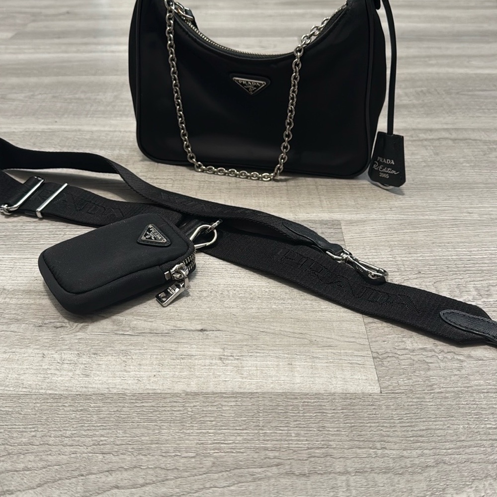 Prada Black Shoulder Bag with Chain